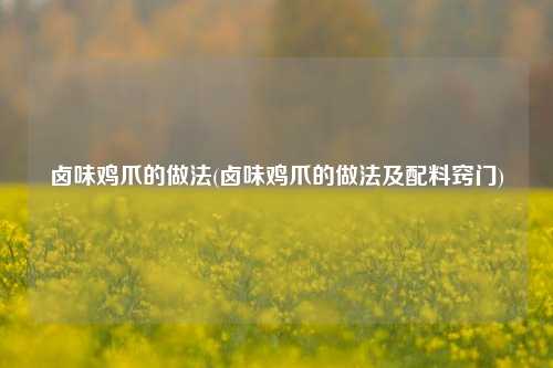 卤味鸡爪的做法(卤味鸡爪的做法及配料窍门)