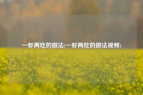 一虾两吃的做法(一虾两吃的做法视频)